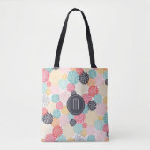 Floral Burst Monogram Tote Bag (Voorkant)