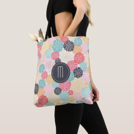 Floral Burst Monogram Tote Bag
