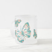  Floral Butterflies Matglas Koffiemok (Voorkant links)