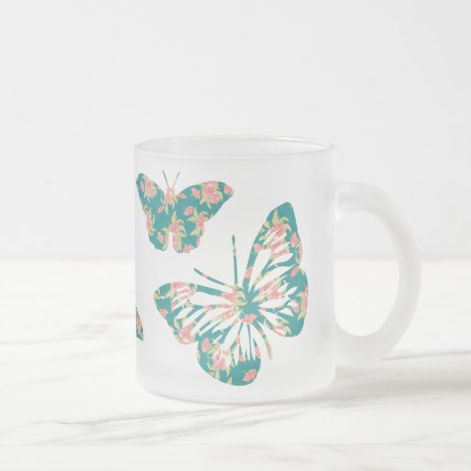  Floral Butterflies Matglas Koffiemok (Rechts)