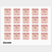 Floral Butterflies Pink Happy 16th Birthday Vierkante Sticker (Vel)