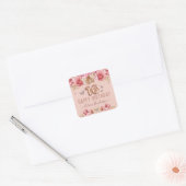 Floral Butterflies Pink Happy 16th Birthday Vierkante Sticker (Envelop)