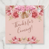 Floral Butterflies Pink Happy 21ste verjaardag Bedankjes Labels (Achterkant)