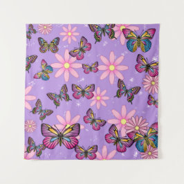 Floral Butterflies Tapestry – Natuur Muurkunst Wandkleed