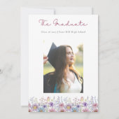 Floral Butterfly Afstuderen Foto Dank u kaart (Achterkant)