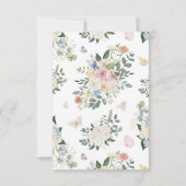 Floral Butterfly Baptism Invitation Kaart (Achterkant)