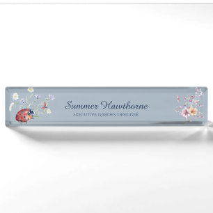 Floral Butterfly Botanical Cottage Core Dusty Blue Naambordje