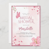 Floral Butterfly Bridal Shower Invitation (Devant / Derrière)