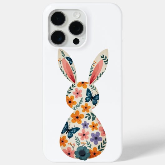 Floral Butterfly Bunny Phone Case  (Achterkant)