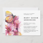 Floral Butterfly Celebration of Life Memorial Kaart (Voorkant)