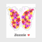 Floral Butterfly Colorful Sticker (Vel)