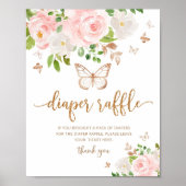 Floral Butterfly diaper raffinage Poster (Voorkant)