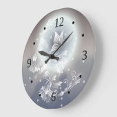 Floral Butterfly Dusty Blue | Fantasy Grote Klok (Hoek)