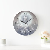 Floral Butterfly Dusty Blue | Fantasy Grote Klok (Huis)