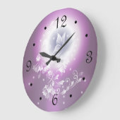 Floral Butterfly Fantasy Paars Grote Klok (Hoek)