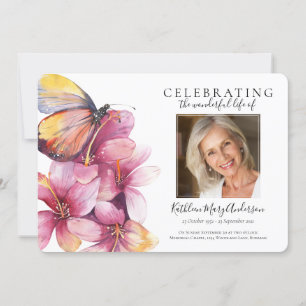 Floral Butterfly Funeral Kaart