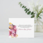 Floral Butterfly Funeral Memorial Bedankkaart (Staand voorkant)