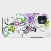 Floral Butterfly Hoesje-Mate iPhone Case (Achterkant (horizontaal))