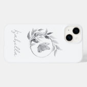 Floral Butterfly Monochrome Eenvoudige stijlvolle Case-Mate iPhone Case (Achterkant (horizontaal))