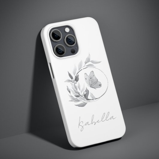 Floral Butterfly Monochrome Eenvoudige stijlvolle  Case-Mate iPhone Case