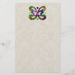 Floral Butterfly Motif Stationery Briefpapier