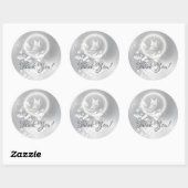 Floral Butterfly Silver Hartelijk dank Ronde Sticker (Vel)