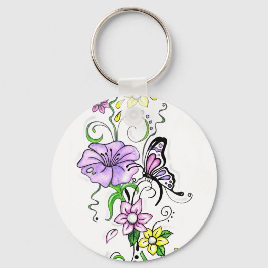 Floral Butterfly Sleutelhanger (Voorkant)