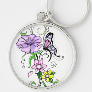 Floral Butterfly Sleutelhanger