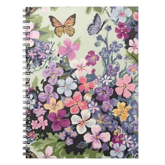 Floral Butterfly Spiral Foto Notitieboek (Voorkant)