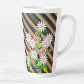 Floral Butterfly Stripe Latte Mok (Rechts)