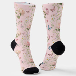 Floral Butterfly Watercolor Socks Sokken