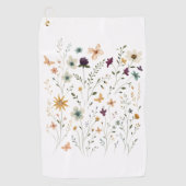 Floral & Butterfly,  Whimsical Garden-Inspired  Golfhanddoek (Voorkant)