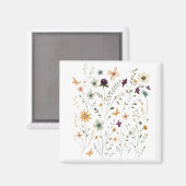 Floral & Butterfly,  Whimsical Garden-Inspired  Magneet (Voorkant / Achterkant)