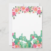 Floral Cactus Bridal Shower Kaart (Achterkant)