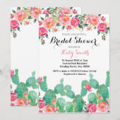 Floral Cactus Bridal Shower Kaart (Voorkant / Achterkant)