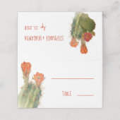 Floral Cactus Red Flowers Waterverf Wedding (Buitenkant ongevouwen)