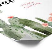 Floral cactus Waterverf Poster (Hoek)