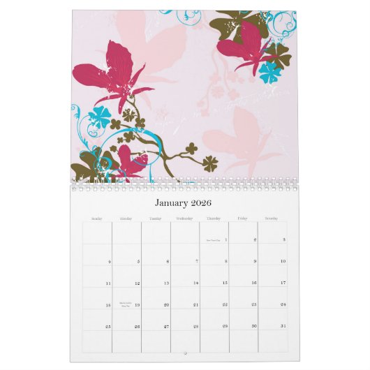 Floral Calendar Kalender (Jan 2026)