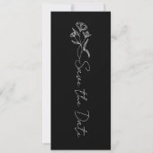 Floral Calligrafie zwart-wit Opslaan datum Kaart (Voorkant)