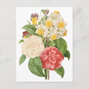  Floral Camelia Daffodil Flowers door Redoute Briefkaart