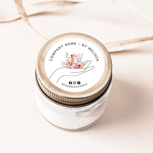 Floral Candle Ronde Sticker