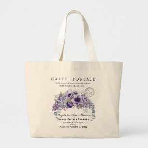 Floral Canvas tas, Franse Canvas tas, Maison Fonde Grote Tote Bag