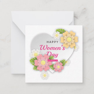 Floral card voor de dag van de vrouw notitiekaartje