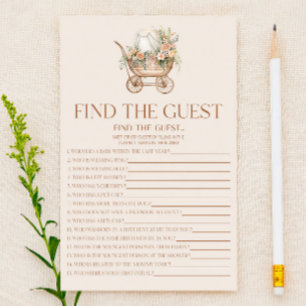 Floral Carriage Vind het gast Baby shower spel