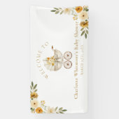 Floral Carriage Welcome Baby Shower | Neutral Spandoek (Verticaal)