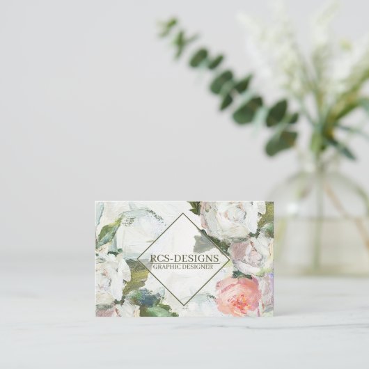 Floral - Carte de visite double face (Debout devant)