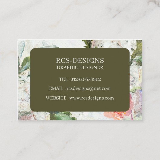 Floral - Carte de visite double face (Dos)