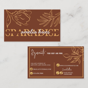 Floral   Carte de visite en terre cuite