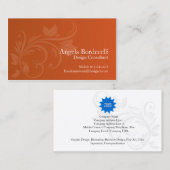 Floral Carte de visite Floral Swirl 1 (Devant / Derrière)