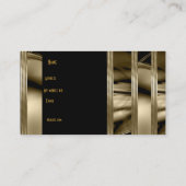 Floral carte de visite Noir Vieux Or Art Déco (Dos)